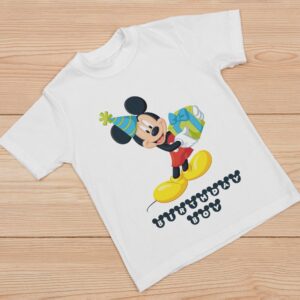 Mickey Mouse Temalı Kişiye Özel Baskılı Tişört