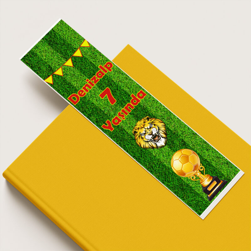Sarı Kırmızı Aslanlı Kitap Ayracı Hediyelik - 10lu Paket