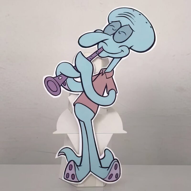 Sünger Bob Konsept Squidward Dokunaç Maketi – Ayaklı