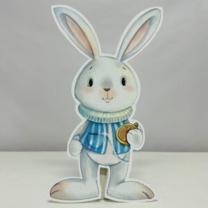Alice Harikalar Diyarında Minik Beyaz Tavşan Maketi - Ayaklı