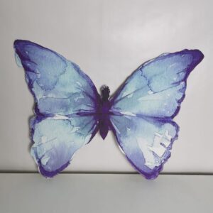 Alice Harikalar Diyarında Mavi Kelebek Maketi - Ayaklı
