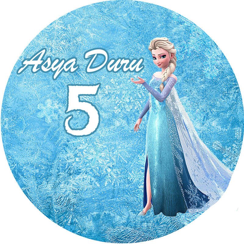 Frozen Elsa Konsept Doğum Günü Afişi - Yuvarlak