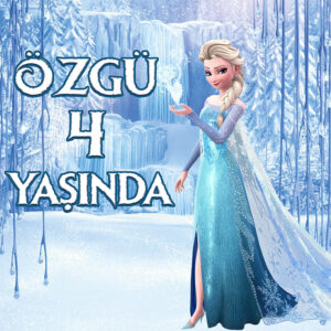 Fozen Elsa Konsept Kare Parti Afişi