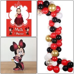 Minnie Konsept Parti Kırmızı Mini Butik Set - Zincir Balonlu