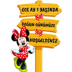 Minnie Mouse Temalı Yön Panosu