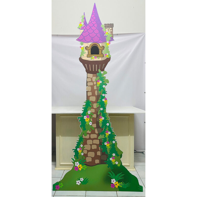 Rapunzel Konsept Şato Kulesi Parti Maketi - Ayaklı