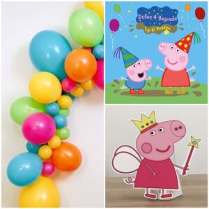 Peppa Pig Mini Butik Doğum Günü Seti - Zincir Balonlu