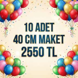 40 cm Konsept Ayaklı Parti Maketleri - 10 Adet Kampanya