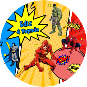 Avengers - Süper Kahramanlar Konsept Yuvarlak Parti Afişi