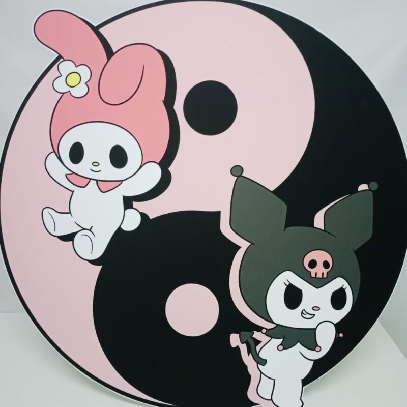 Hello Kitty Konsept My Melody Kuromi Yuvarlak Pano - Ayaklı