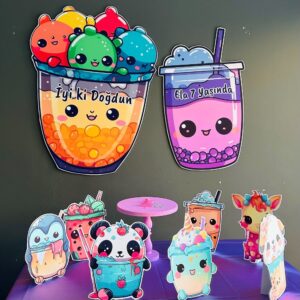 Bubble Tea Konsept Maket Pano Seti - Ayaklı