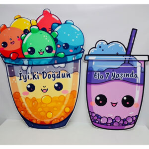 Bubble Tea Konsept Kişiye Özel Maket Seti - Ayaklı