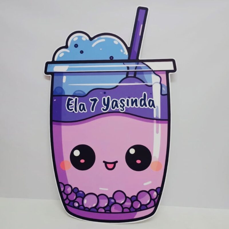 Bubble Tea Konsept Doğum Günü Kişiye Özel Maket - Ayaklı