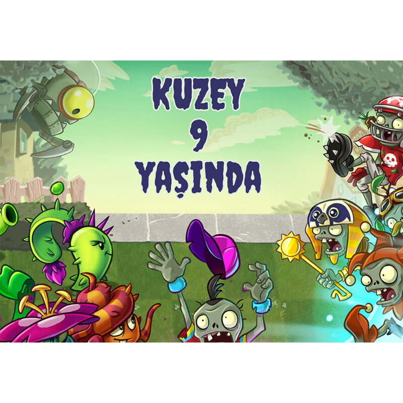 Plants vs. Zombies Konsept Doğum Günü Afişi