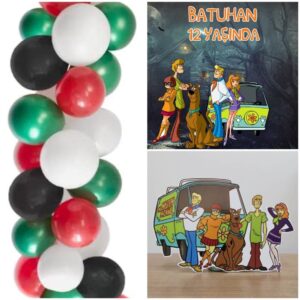 Scooby-Doo Konsept Mini Butik Doğum Günü Seti - Zincir Balonlu