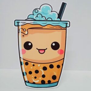 Sevimli Bubble Tea Konsept Doğum Günü Parti Maketi - Ayaklı