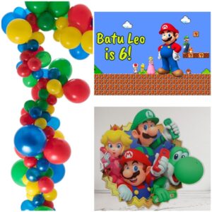 Super Mario Konsept Mini Butik Parti Seti - Zincir Balonlu