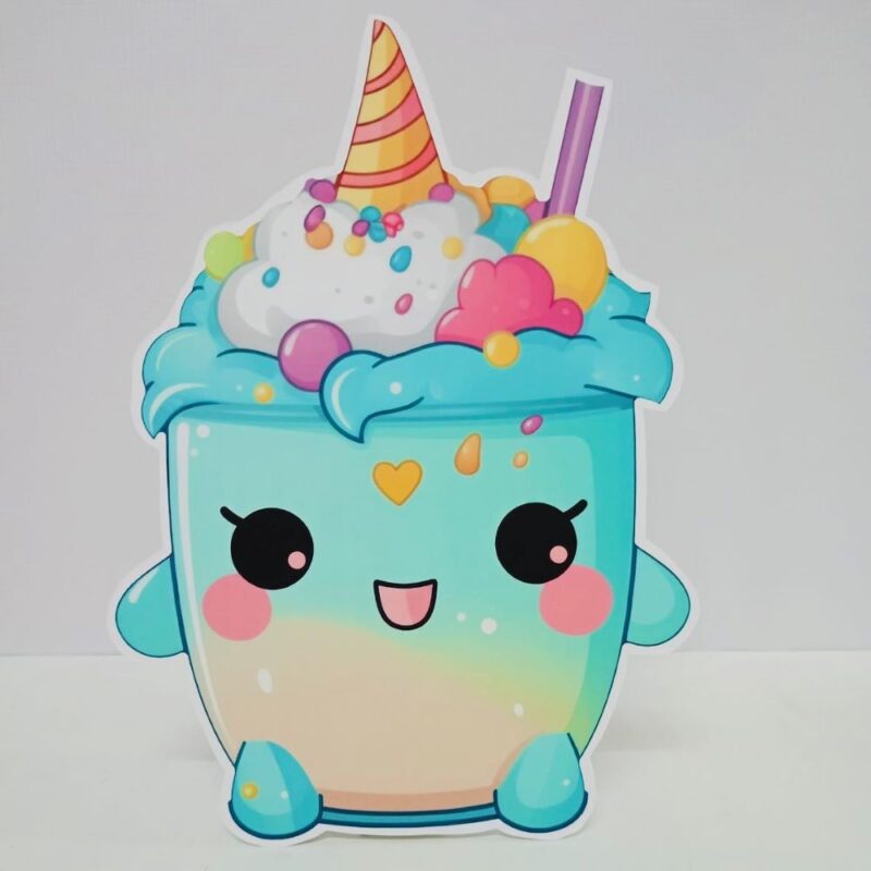 Unicorn Bubble Tea Konsept Doğum Günü Parti Maketi - Ayaklı