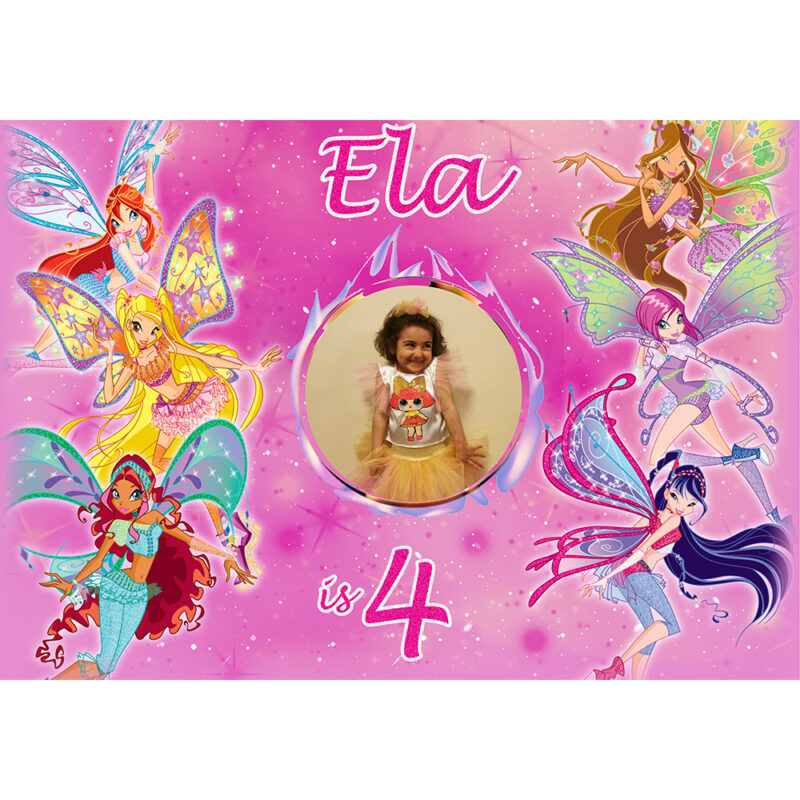 Winx Club Konsept Fotoğraflı Doğum Günü Afişi