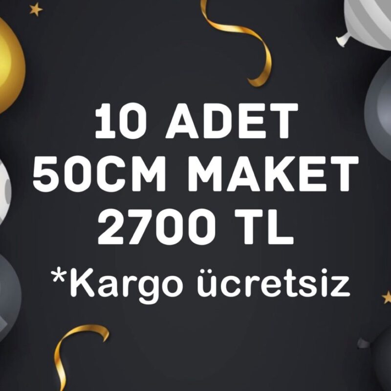 50 cm Konsept Ayaklı Parti Maketleri - 10 Adet Kampanya