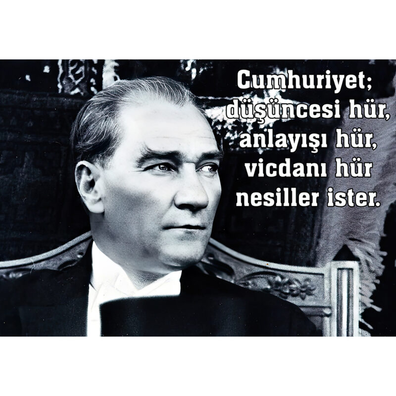 Atatürk 29 Ekim Mesajlı Afiş