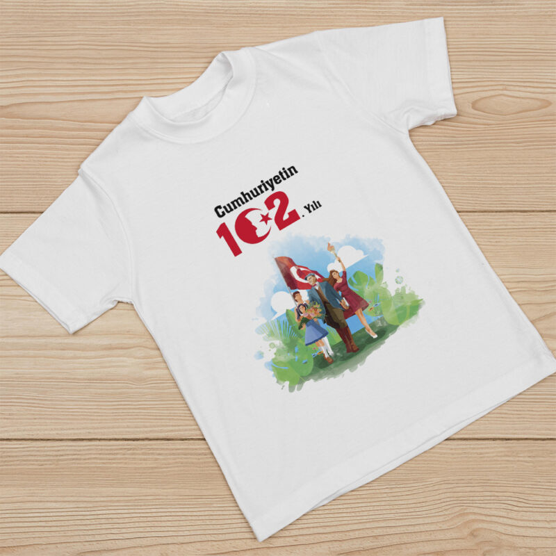 Cumhuriyetin 102. Yılı Konsept Baskılı Tişört