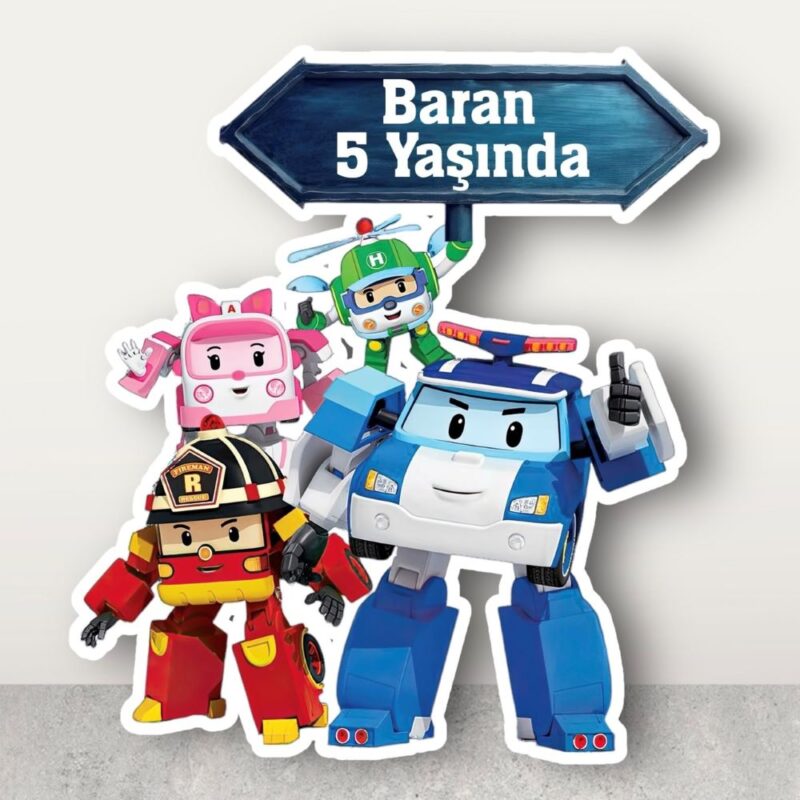 Robocar Poli Konsept Kişiye Özel Maket Pano – Ayaklı