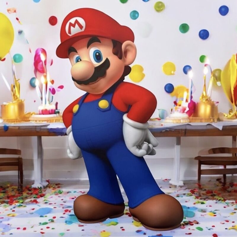 Super Mario Ayaklı Pano Maket Dekor – 170 cm Dev Boy