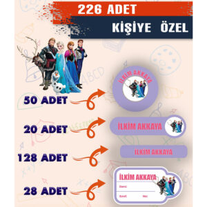 Karlar Ülkesi Elsa İsimli Okul Etiketi