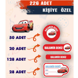 Şimşek McQueen İsimli Okul Etiketi