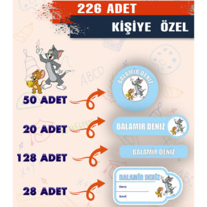 Tom ve Jerry İsimli Okul Etiketi