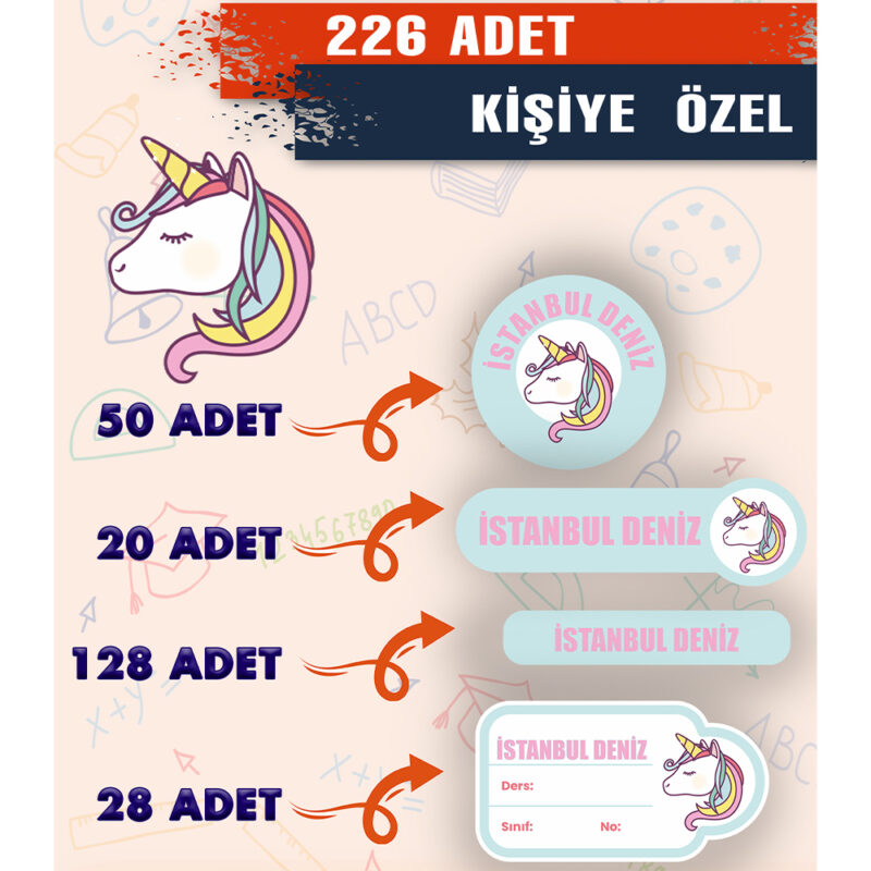 Unicorn İsimli Okul Etiketi