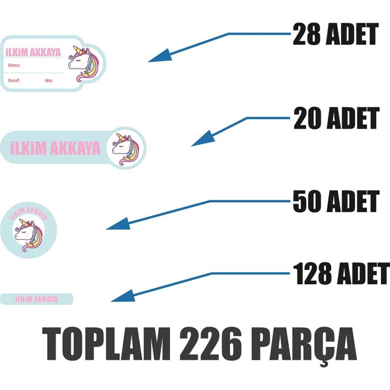 Unicorn İsimli Okul Etiketi