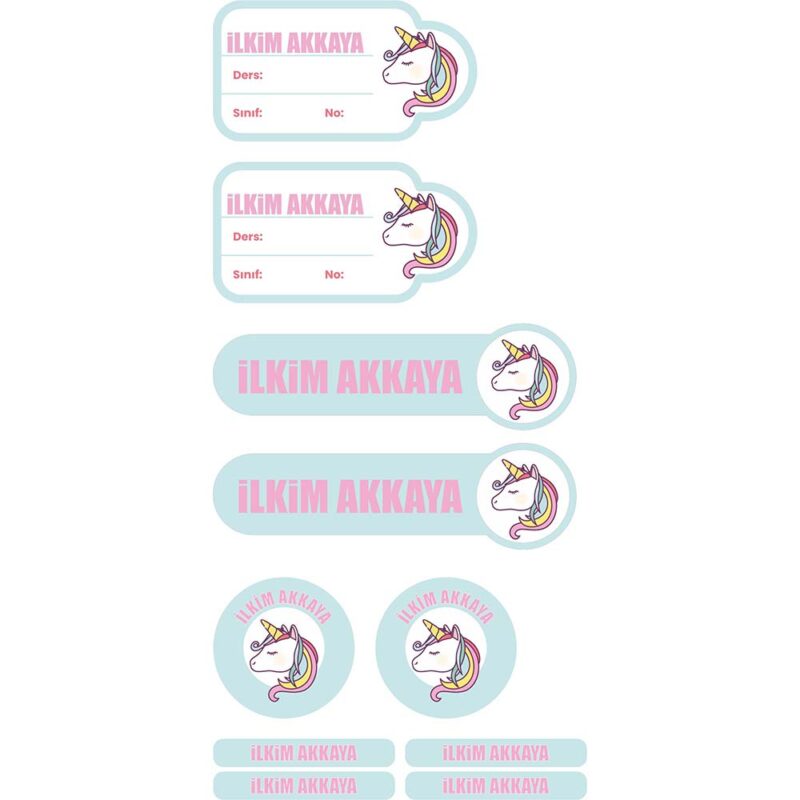 Unicorn İsimli Okul Etiketi