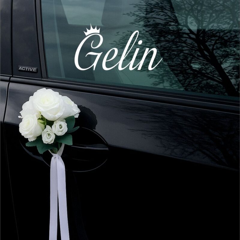 Düğün Arabası Gelin Damat İsim Etiketi