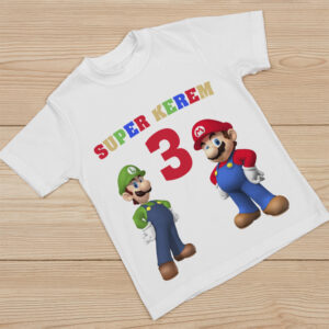 Super Mario Konsept Kişiye Özel Baskılı Tişört