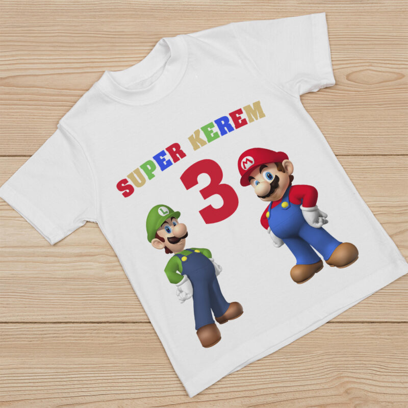 Super Mario Konsept Kişiye Özel Baskılı Tişört