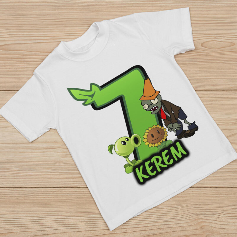 Plants Zombies Konsept Kişiye Özel Baskılı Tişört
