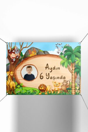 Safari Hayvanları Temalı Kişiye Özel Branda - Afiş