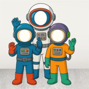 Astronotlar Fotoğraf Çektirme Maket Pano - Ayaklı