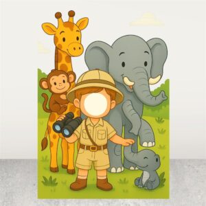 Safari Hayvanlar Fotoğraf Çektirme Maket Pano - Ayaklı