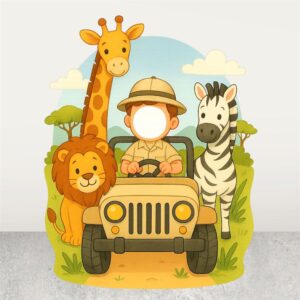 Safari Jipinde Keşif Fotoğraf Çektirme Maket Pano - Ayaklı