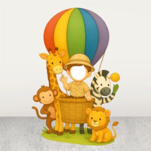 Safari Uçan Balon Fotoğraf Çektirme Maket Pano - Ayaklı