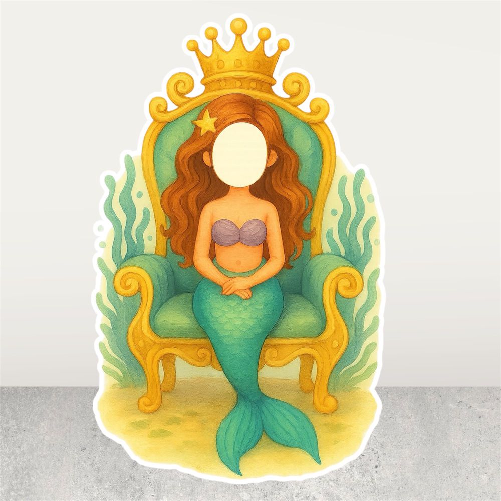 tacli-deniz-kizi-fotograf-cektirme-make-pano Taçlı Deniz Kızı Fotoğraf Çektirme Pano Maket - Ayaklı