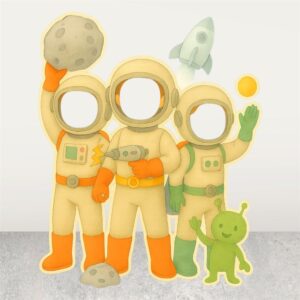 Uzaylılar Astronotlar Fotoğraf Çektirme Maket Pano - Ayaklı