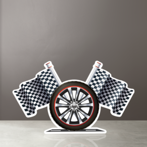 Cars Yarış Konsepti Flama ile Tekerlek Maket