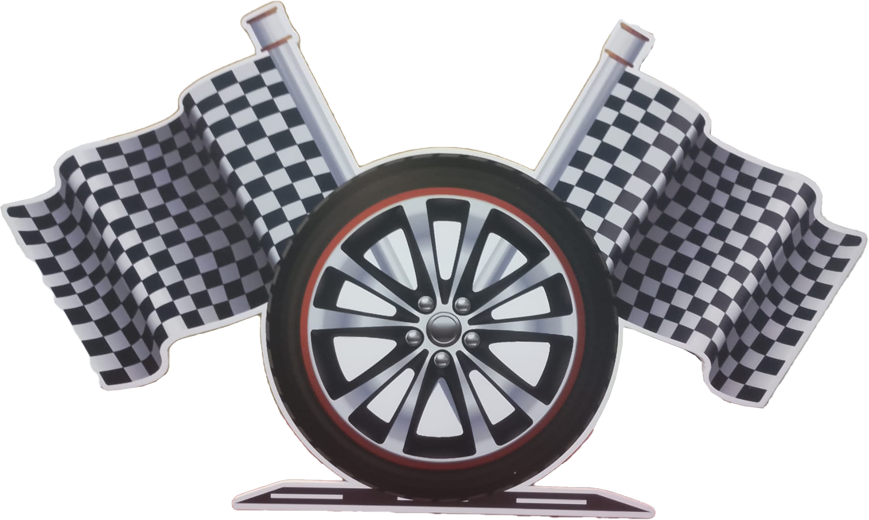 Cars Yarış Konsepti Flama ile Tekerlek Maket Cars Yarış Konsepti Flama ile Tekerlek Maket