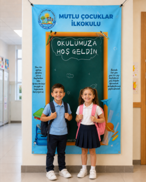 Okulumuza Hoşgeldin Yazılı Branda - Afiş