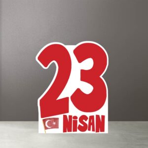 23 Nisan Yazılı Türk Bayraklı Maket - Ayaklı