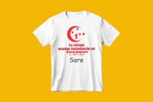 Ay Yıldız 23 Nisan Kişiye Özel Baskılı Tişört